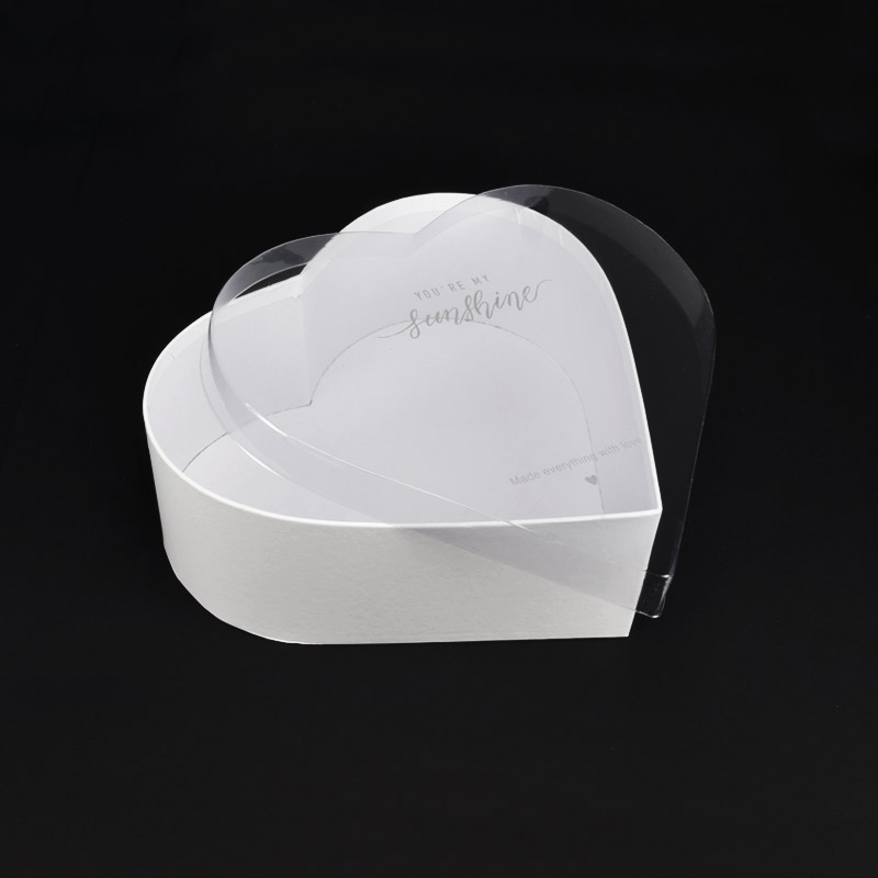 Подарочная коробка Сердце с прозрачной крышкой, 23х21х8 см, Белая (UPK-060645)