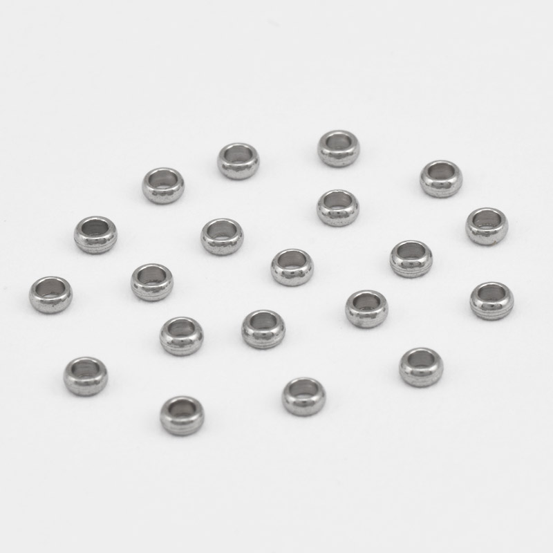 Бусины стоперы из нерж. стали, 2 мм, Темное серебро (STL-056671)