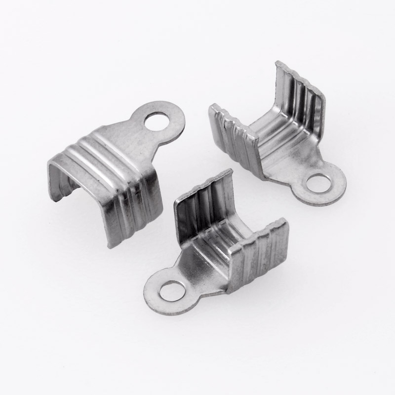 Затискач із нержавіючої сталі, 11х8 мм, Темне срібло (STL-055824)