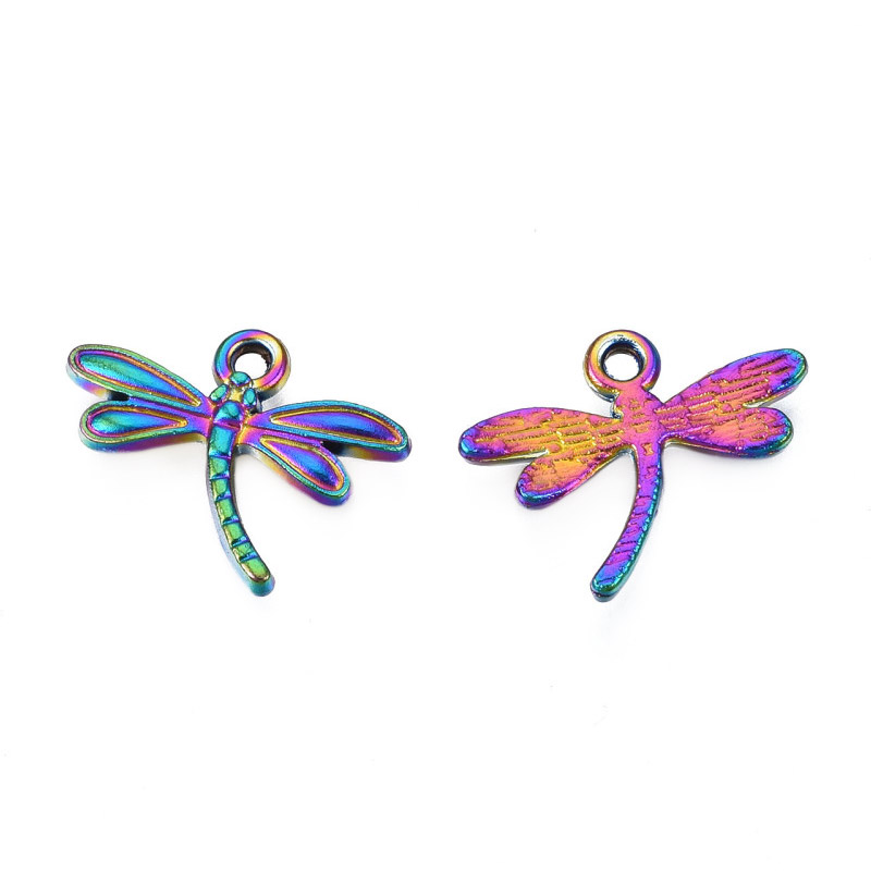 Підвіска метал. Стрекоза різнокольорова, 17,5х14 мм (POD-053898)