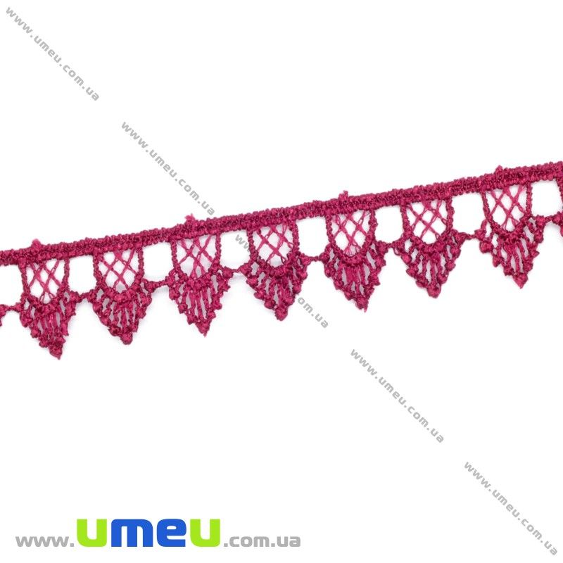 Кружево плетеное, 17 мм, Бордовое (LEN-016192)