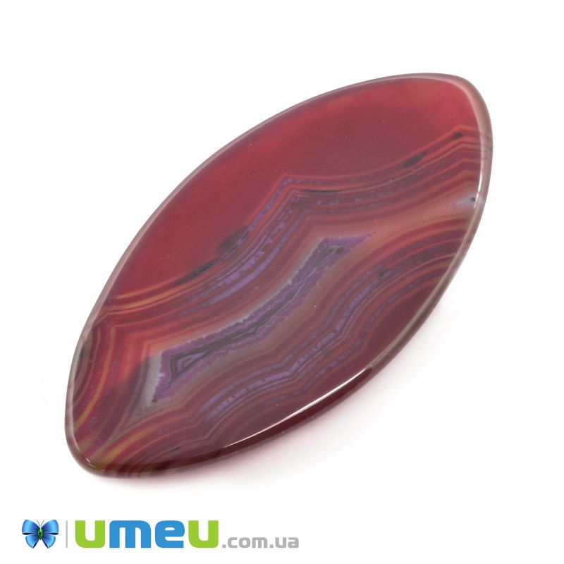 Кабошон нат. камень Агат Бразильский красный, Лодочка, 39,6х19,4 мм (KAB-042760)