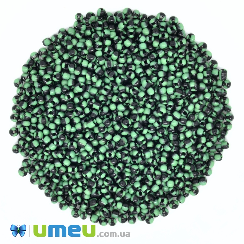 Бисер китайский средний, 8/0, Зеленый натуральный, 3 мм (BIS-039022)