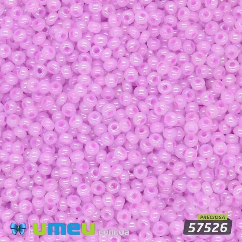 Бісер чеський №562 / 57526, Рожевий блідий райдужний, Перламутровий, 10/0 (BIS-009929)
