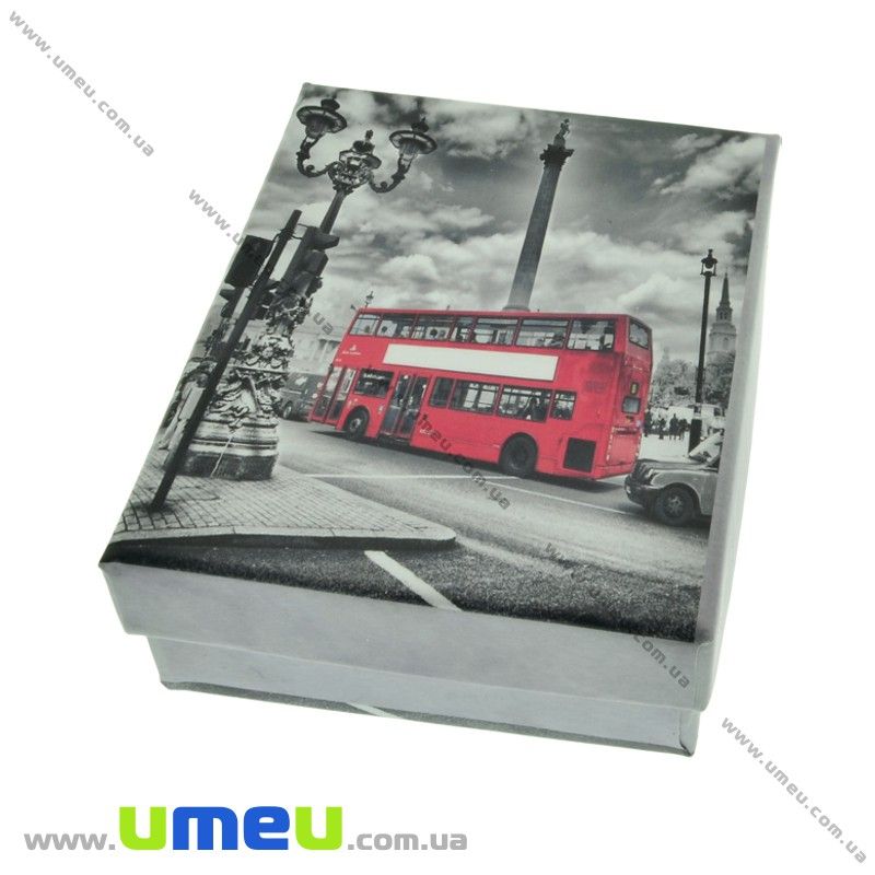 Подарочная коробочка Прямоугольная с рисунком, 9х7х3 см, Серая (UPK-023167)