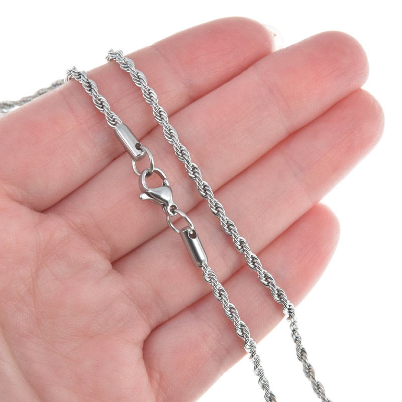 Основа на шею из нерж. ст., Темное серебро, 2,5 мм, 60 см (STL-058301)