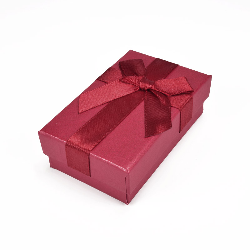 Подарункова коробочка Прямокутна з бантиком, 8х5х2,5 см, Червона (UPK-057111)