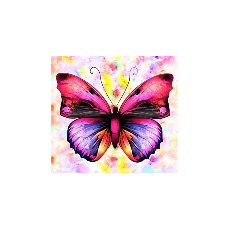 Набір алмазного живопису на підрамнику 30х30 см, Бузковий метелик (SXM-061164)