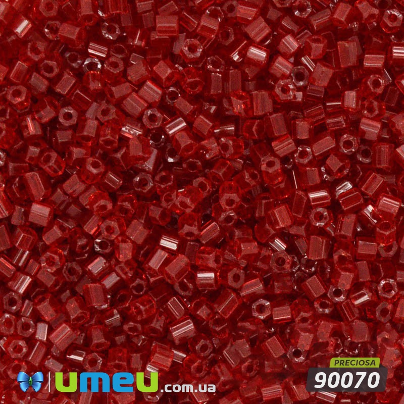 Бісер чеський Рубка 11/0, №90070, Червоний прозорий (BIS-019532)