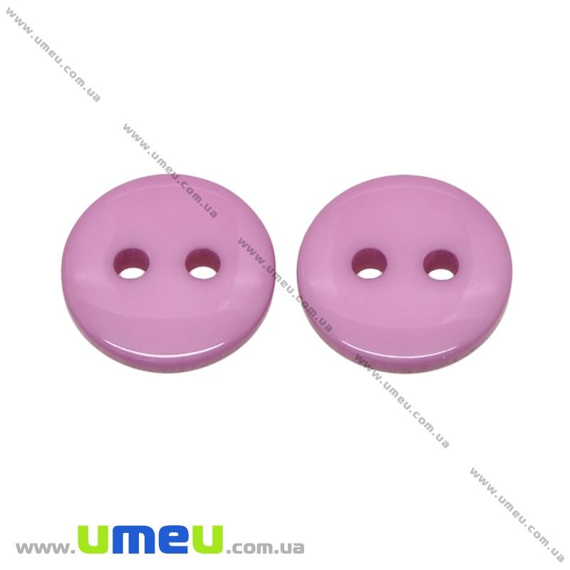 Гудзик пластиковий Круглий, 11 мм, Бузковий (PUG-017826)