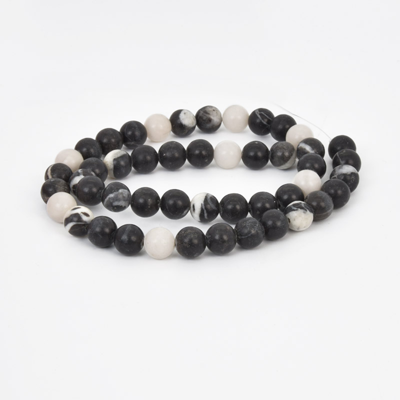 Намистини Яшма зебра, Натур. камінь, 8 мм, Круглі (BUS-058039)