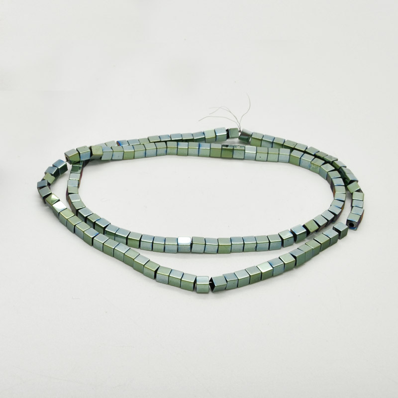 Бусины Гематит, Натур. камень, Кубик, 3х3х3 мм, Зеленые (BUS-053989)