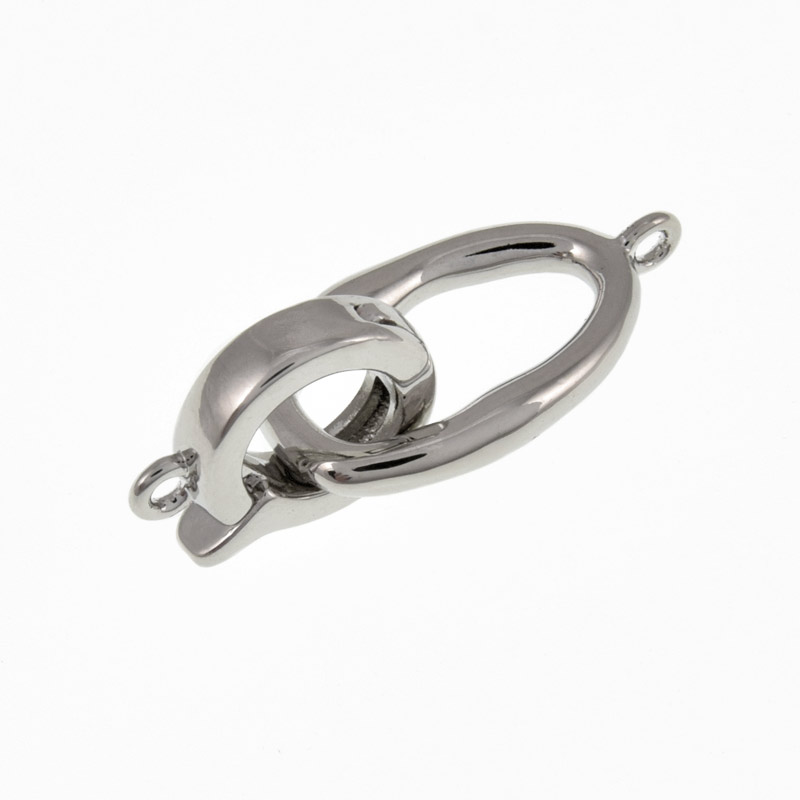 Застібка, 31,5х12 мм, Латунь з покриттям Родій (ZAM-060879)