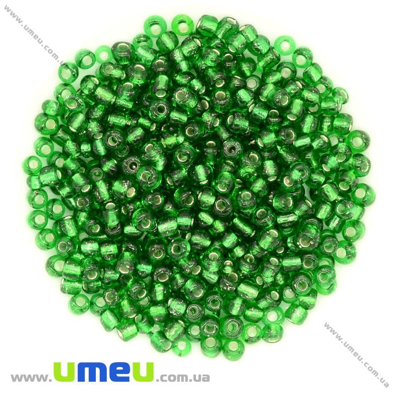 Бісер китайський великий, 6/0, Зелений блискучий, 4 мм (BIS-009026)
