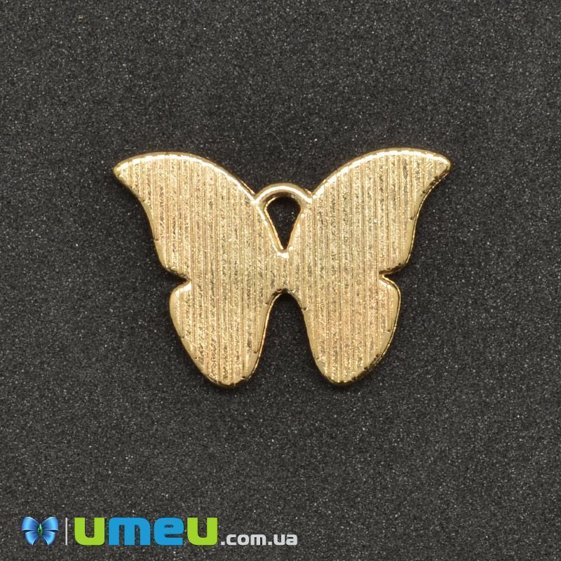 Підвіска метал. Метелик рожевий, 22х15 мм, Золото (POD-043582)