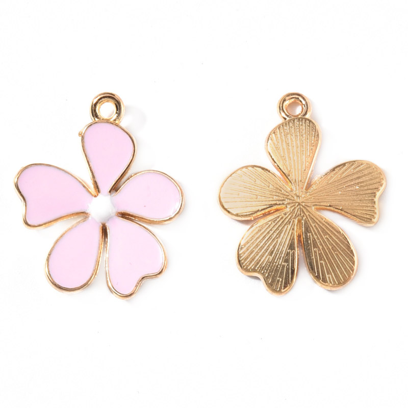 Подвеска метал. Цветок розовый, 22х18 мм, Золото (POD-053816)