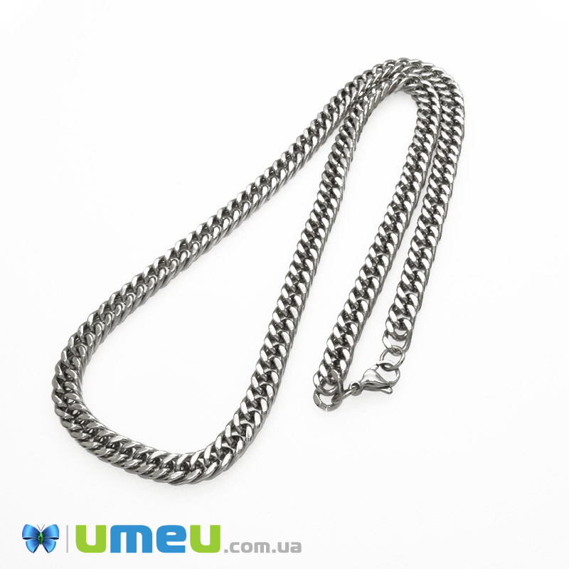 Основа на шею из нерж. ст., Темное серебро, 7 мм, 60 см (STL-057852)