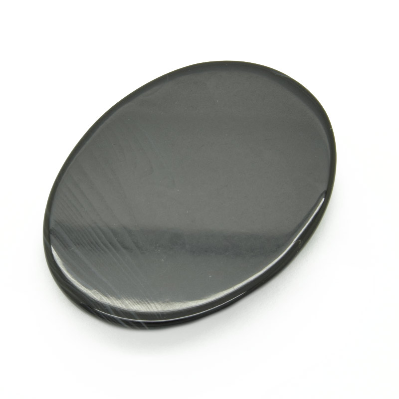 Кабошон нат. камінь Агат чорний, Овал, 39,6х29,6 мм (KAB-059252)