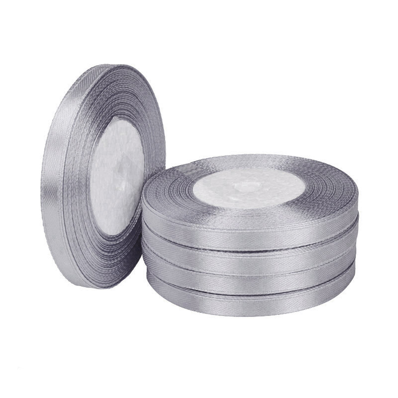 Атласна стрічка, 6 мм, Сіра світла (LEN-055734)