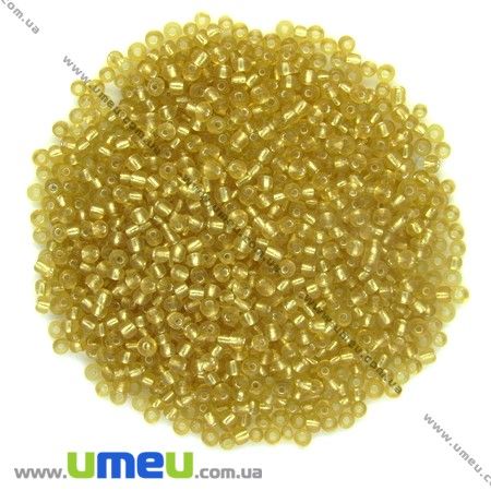 Бисер китайский средний, 8/0, Золотистый блестящий, 3 мм (BIS-007985)