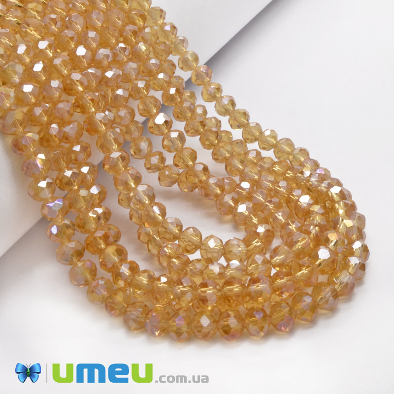 Намистини ронделі, 6х5 мм, Топаз AB (BUS-049269)