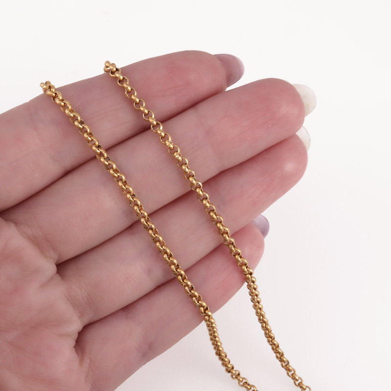 Цепь из нержавеющей стали, 2,5 мм, Золото (ZEP-055321)