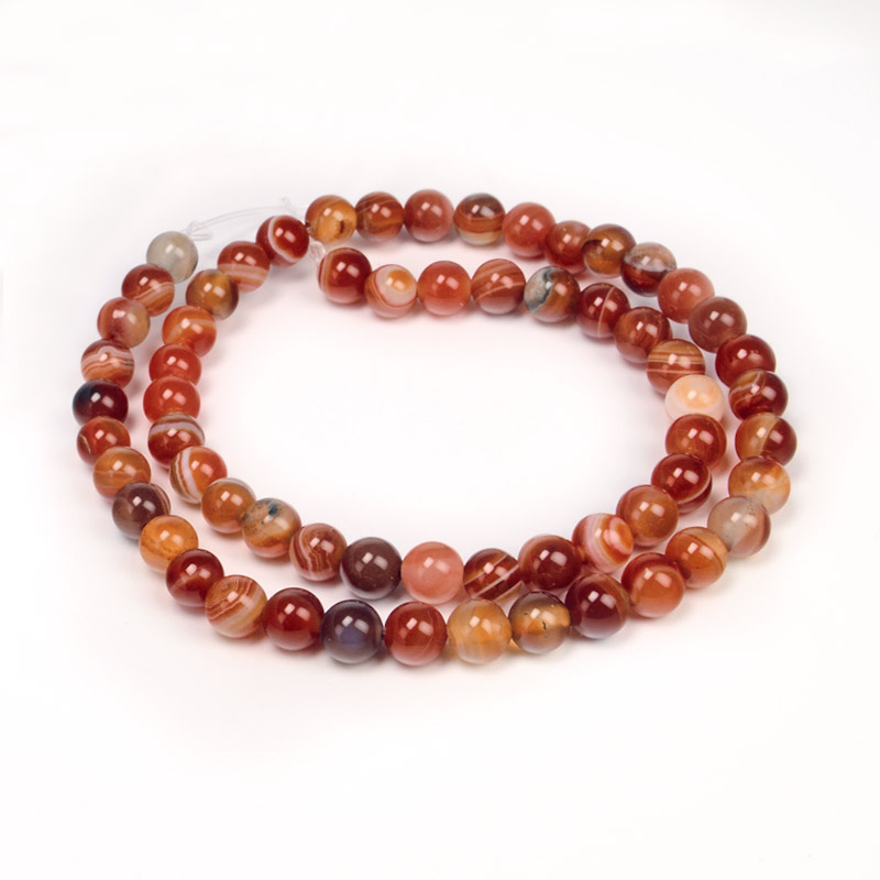 Намистини Агат червоний, Натур. камінь, 6 мм, Круглі (BUS-053959)