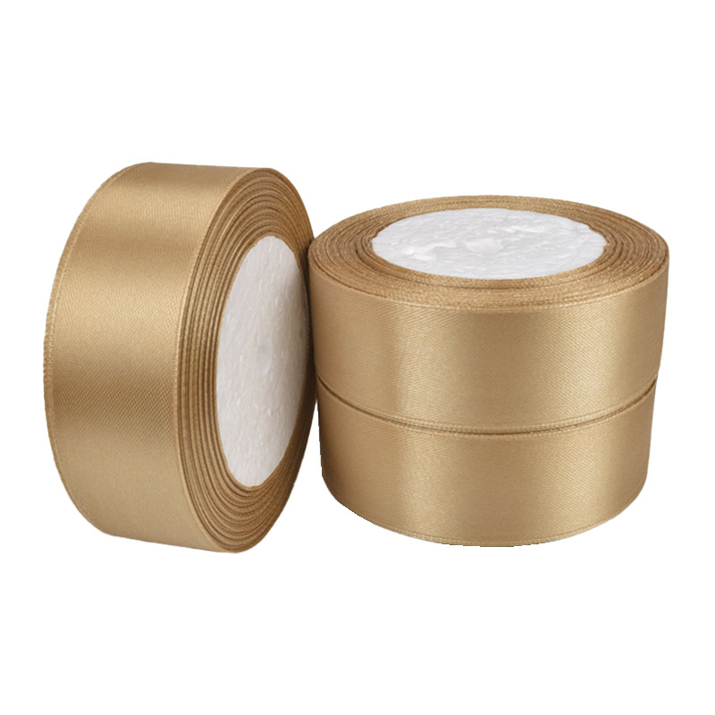 Атласная лента, 30 мм, Золотистая (LEN-061085)