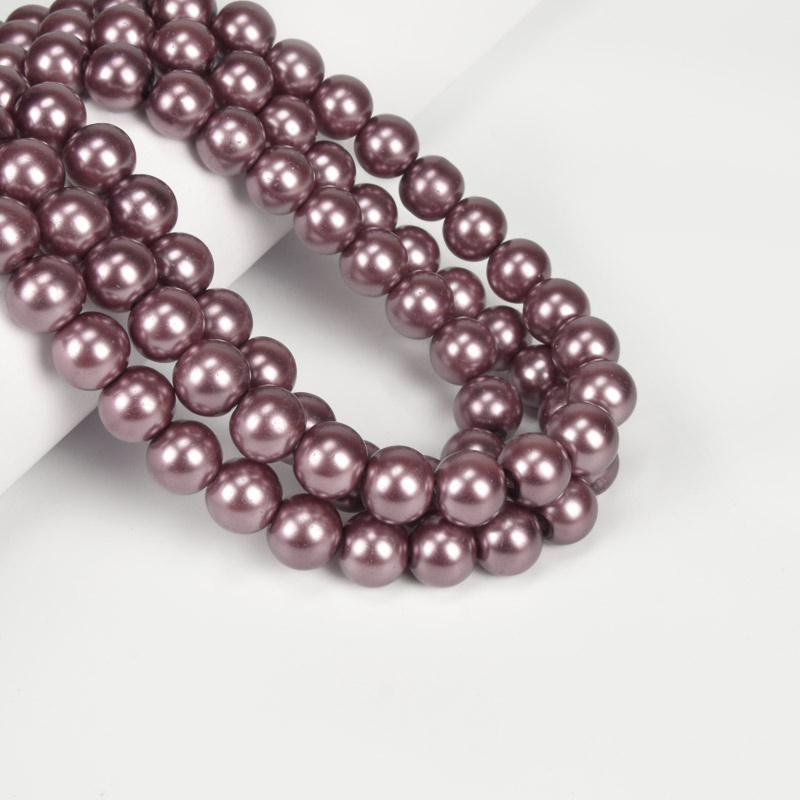 Намистини скляні Перли, 12 мм, Коричневі, Круглі (BUS-056694)