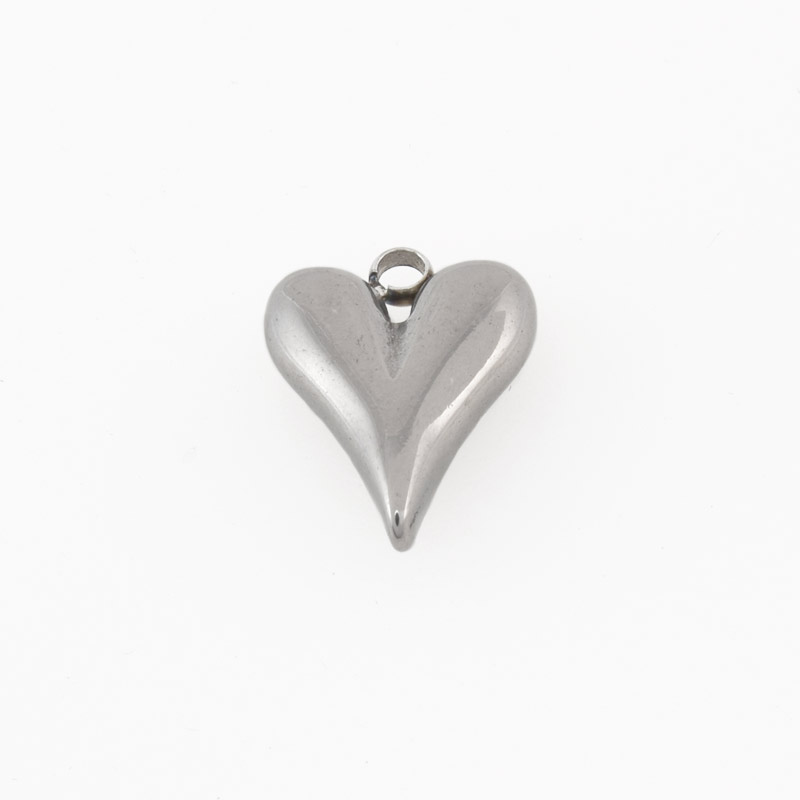 Подвеска из нерж. стали Сердце, 16х12 мм, Темное серебро (STL-058500)