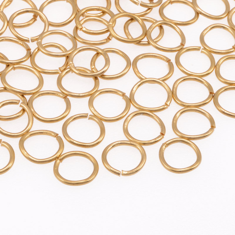 Колечки из нерж. стали, 8 мм, 0,8 мм, Покрытие 18 kt (STL-061284)