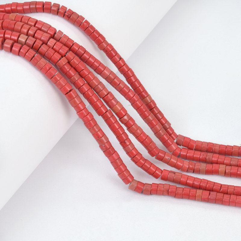 Намистини Бірюза пофарбована, Синт. камінь, 4х2,5 мм, Круглі плоскі (BUS-057523)