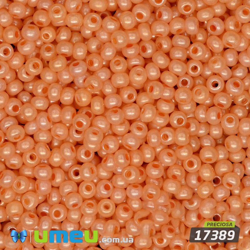 Бісер чеський №509 / 17389, Помаранчевий, Перламутровий, 10/0 (BIS-003840)