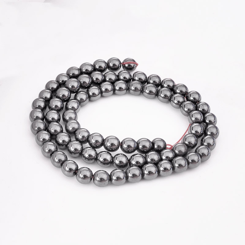 Бусины Гематит, Натур. камень, 6 мм, Круглые (BUS-051702)