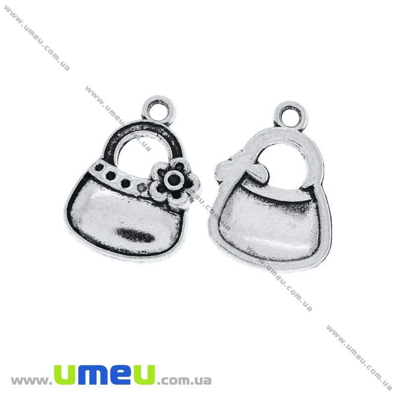 Підвіска метал. Сумочка, 20х14 мм, Античне срібло (POD-007284)