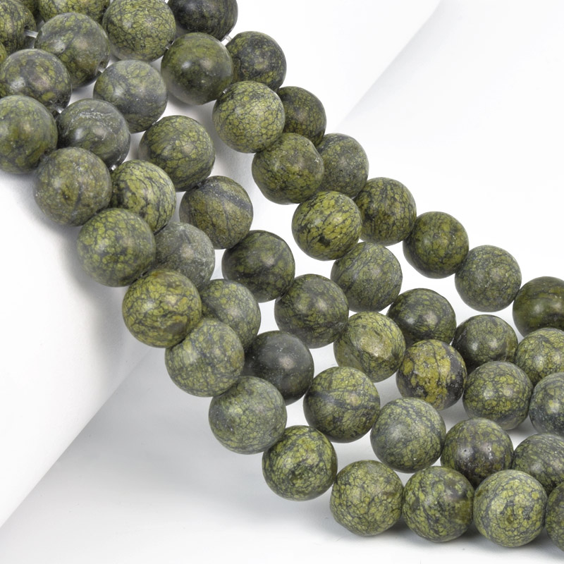 Намистини Серпентин, Натур. камінь, 10,5 мм, Круглі (BUS-057996)