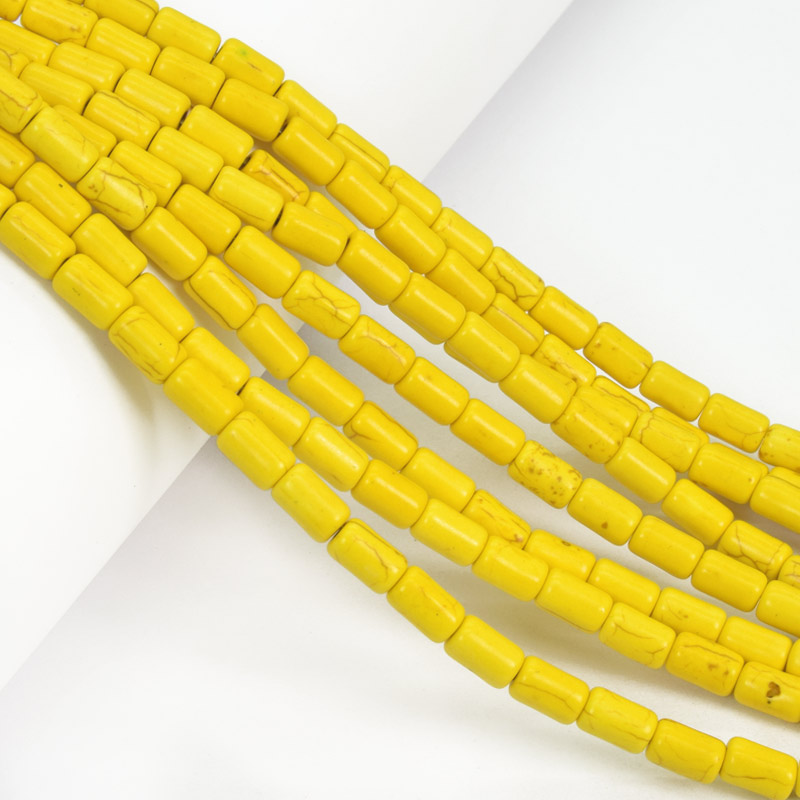 Намистини Бірюза пофарбована, Синт. камінь, 9х5 мм, Циліндр (BUS-057553)