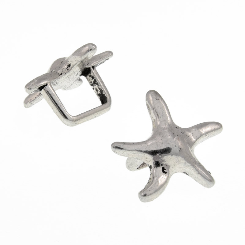 Намистини мет. Морська зірка, 20х19 мм, Античне срібло (BUS-009152)