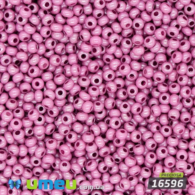 Бісер чеський №823/16596, Бузково-рожевий, Перламутровий, 10/0 (BIS-043941)