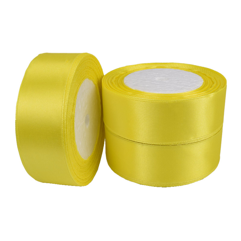 Атласная лента, 30 мм, Желтая (LEN-061089)