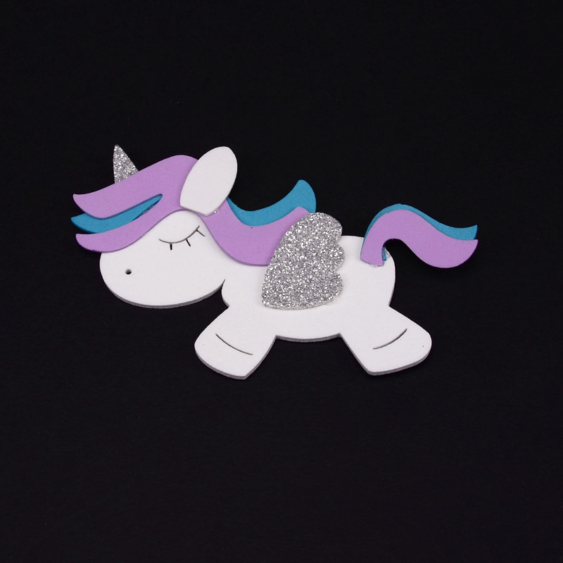 Декоративний виріб з фоамірану Єдиноріжка, 9,5х6,5 см, Бузкова (FOM-056578)