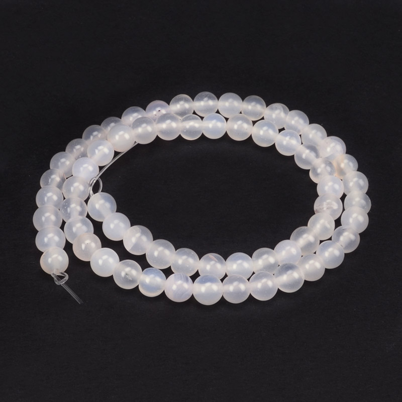 Бусины Агат белый, Натур. камень, 6 мм, Круглые (BUS-051712)