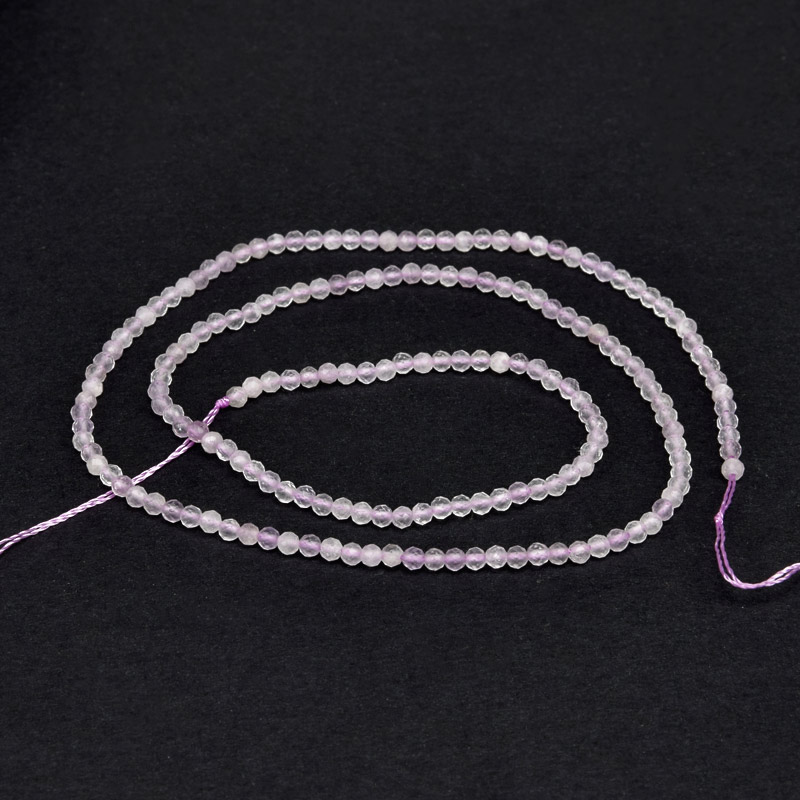 Намистини Аметист, Натур. камінь, 2,5 мм, Круглі грановані (BUS-051838)
