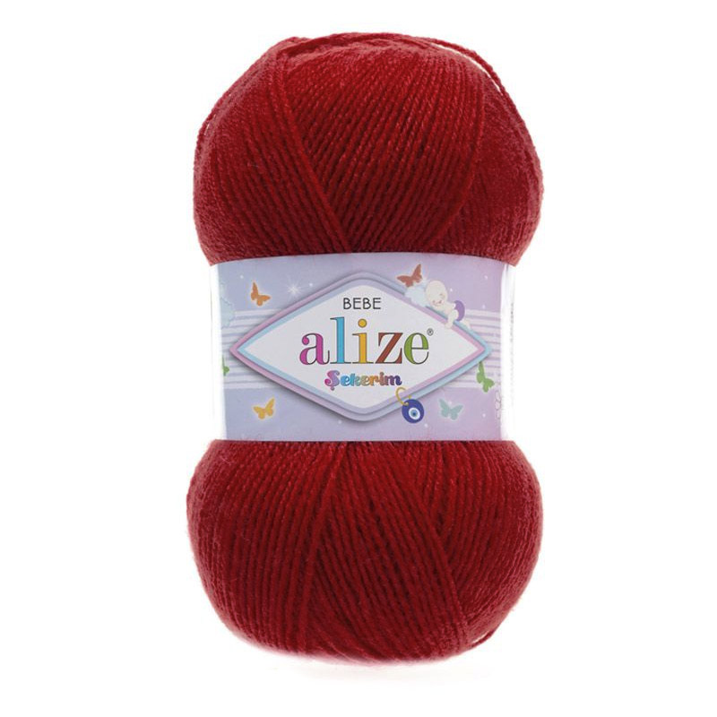 Пряжа Alize Sekerim Bebe 100 г, 320 м, Червона темна 106 (YAR-060776)