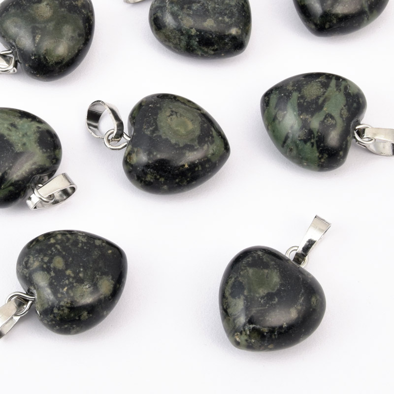 Підвіска Серце, Натур. камінь Яшма камбаба, 18х15х10 мм (POD-057908)