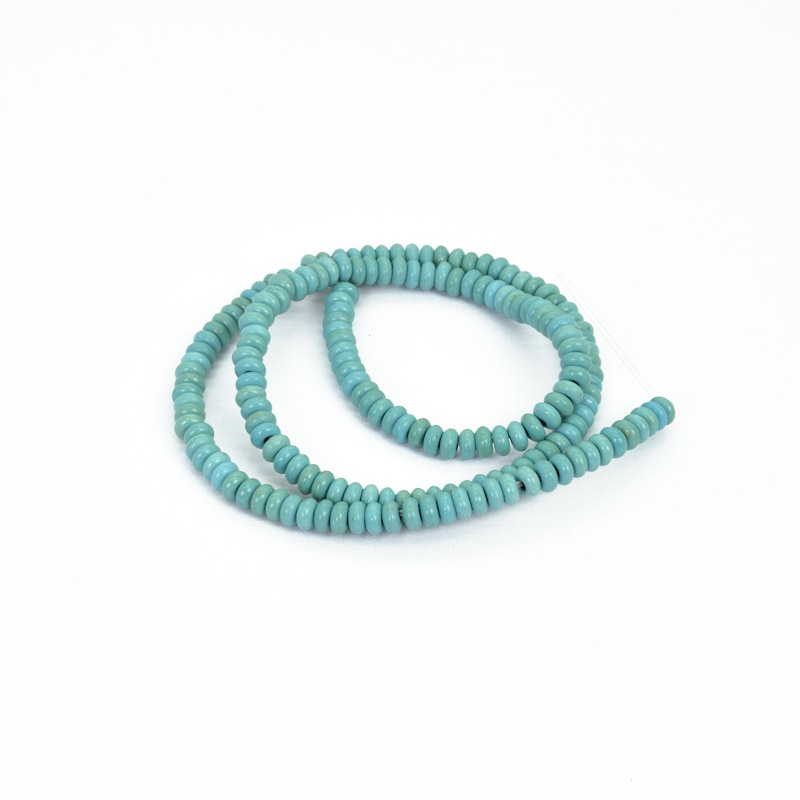 Бусины Бирюза окрашенная, Синт. камень, 4,5х2 мм, Круглые плоские (BUS-057525)