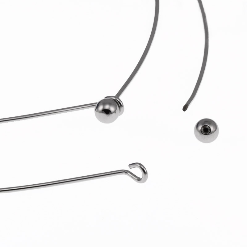 Основа металлическая для колье, 13,5 cм, Темное серебро (OSN-056080)