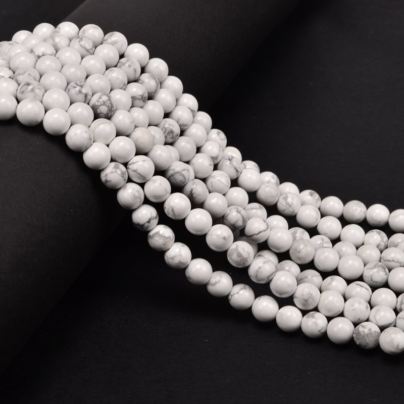 Намистини Говліт, Натур. камінь, 6 мм, Круглі (BUS-053970)