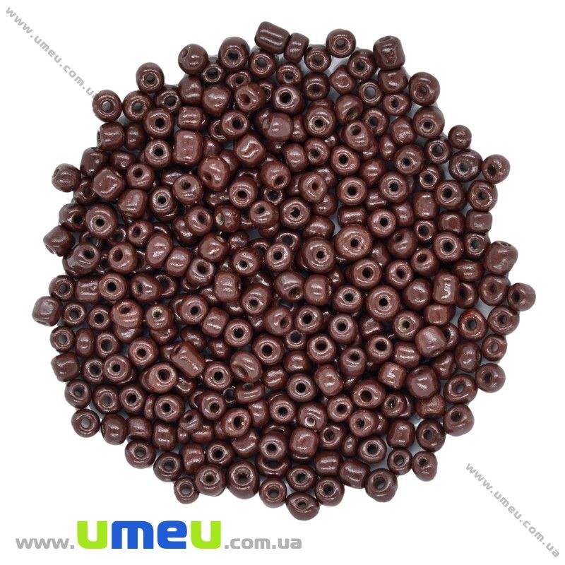 Бісер китайський великий, 6/0, Коричневий натуральний, 4 мм (BIS-015635)
