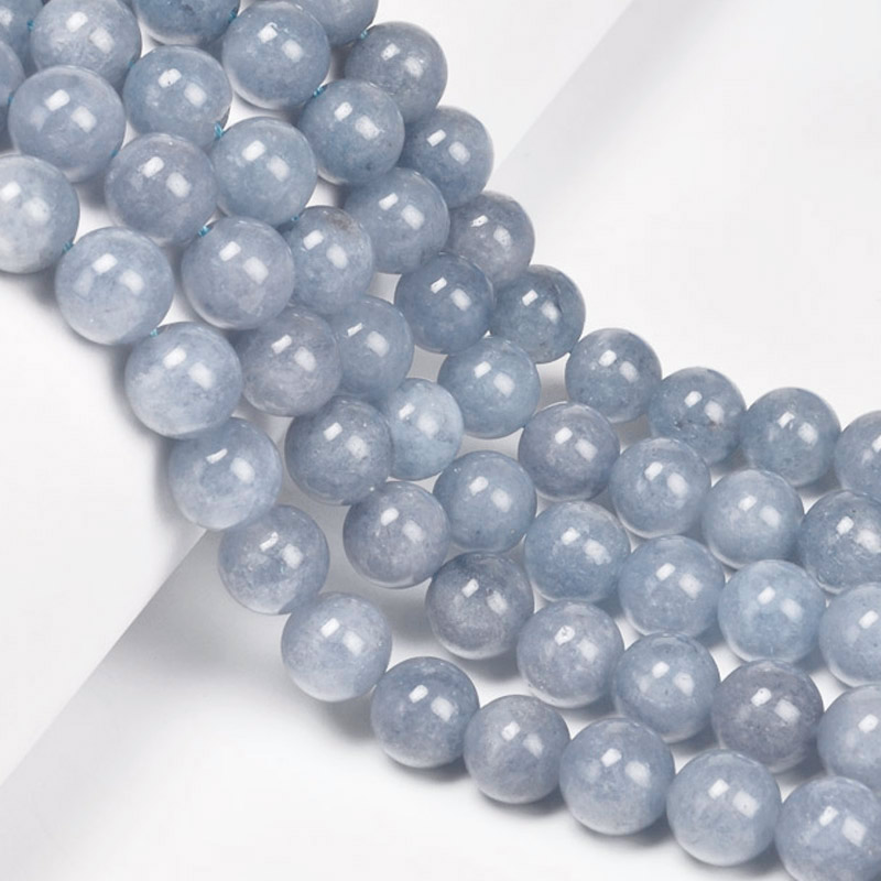 Намистини Аквамарин, Натур. камінь, 12 мм, Круглі (BUS-057860)